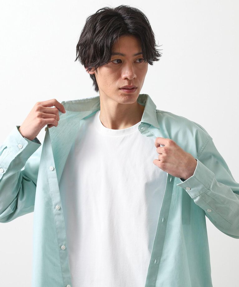 THE SHOP TK「綿麻ポリCOOLMAX（R）長袖シャツ」|シャツ・ブラウス|