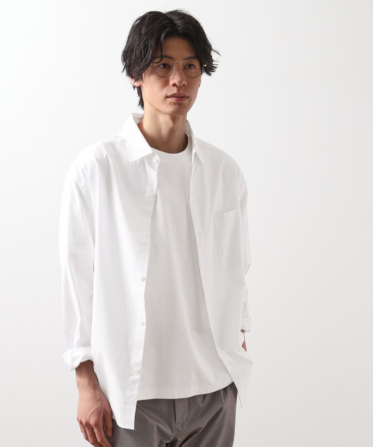 THE SHOP TK「綿麻ポリCOOLMAX（R）長袖シャツ」|シャツ・ブラウス|