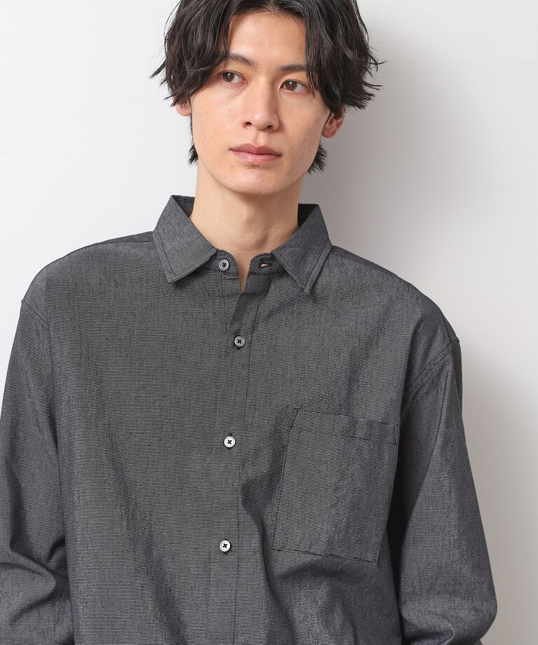 THE SHOP TK「綿麻ポリCOOLMAX（R）長袖シャツ」|シャツ・ブラウス|ブラック(019)