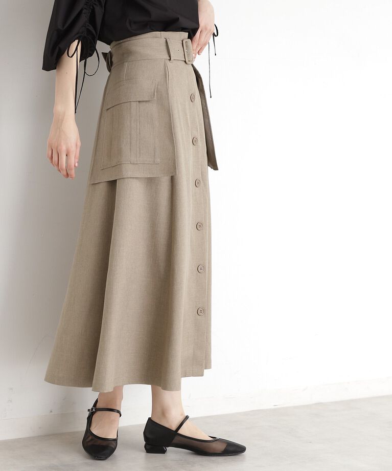 THE SHOP TK「フラップベルト付きスカート【洗える】」|スカート|