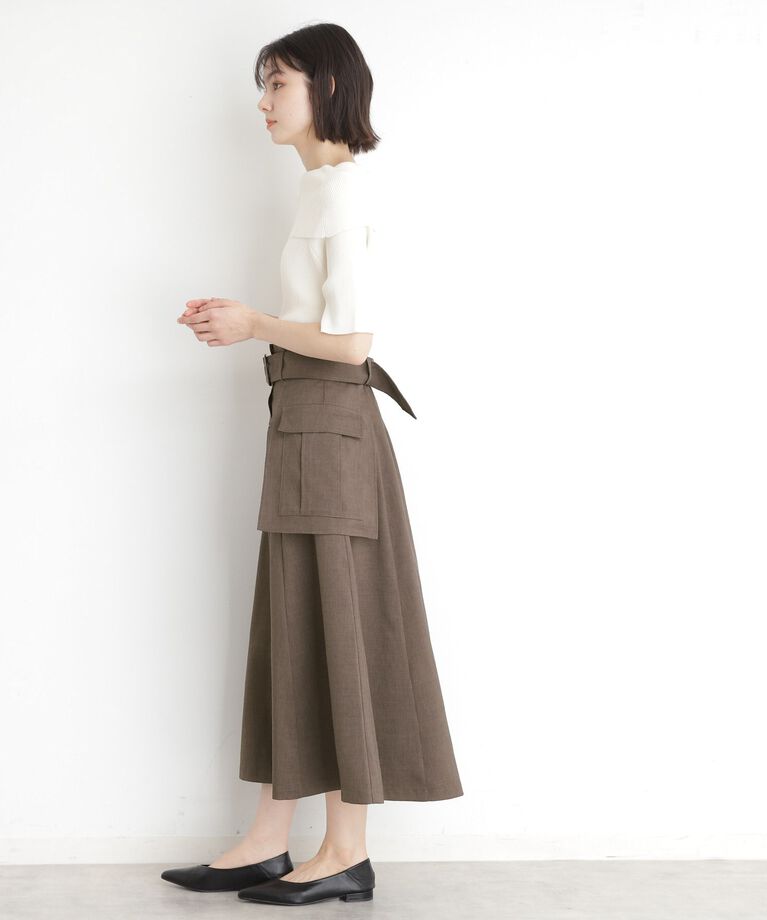 THE SHOP TK「フラップベルト付きスカート【洗える】」|スカート|