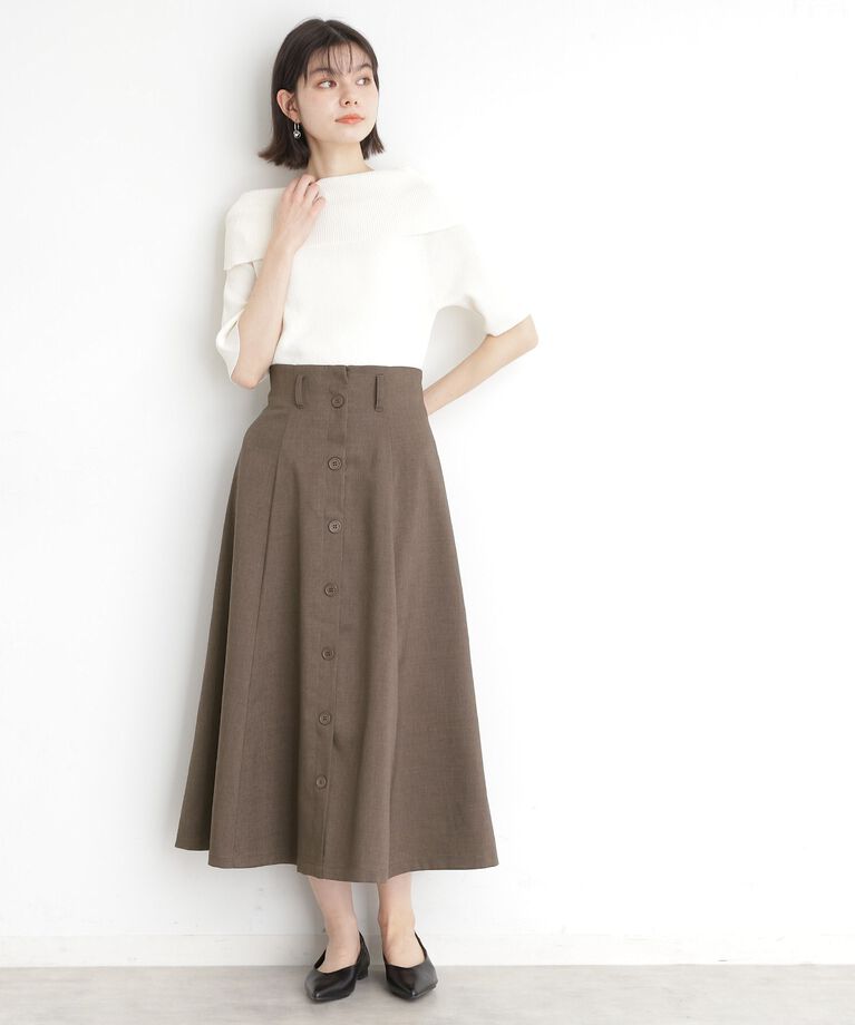 THE SHOP TK「フラップベルト付きスカート【洗える】」|スカート|