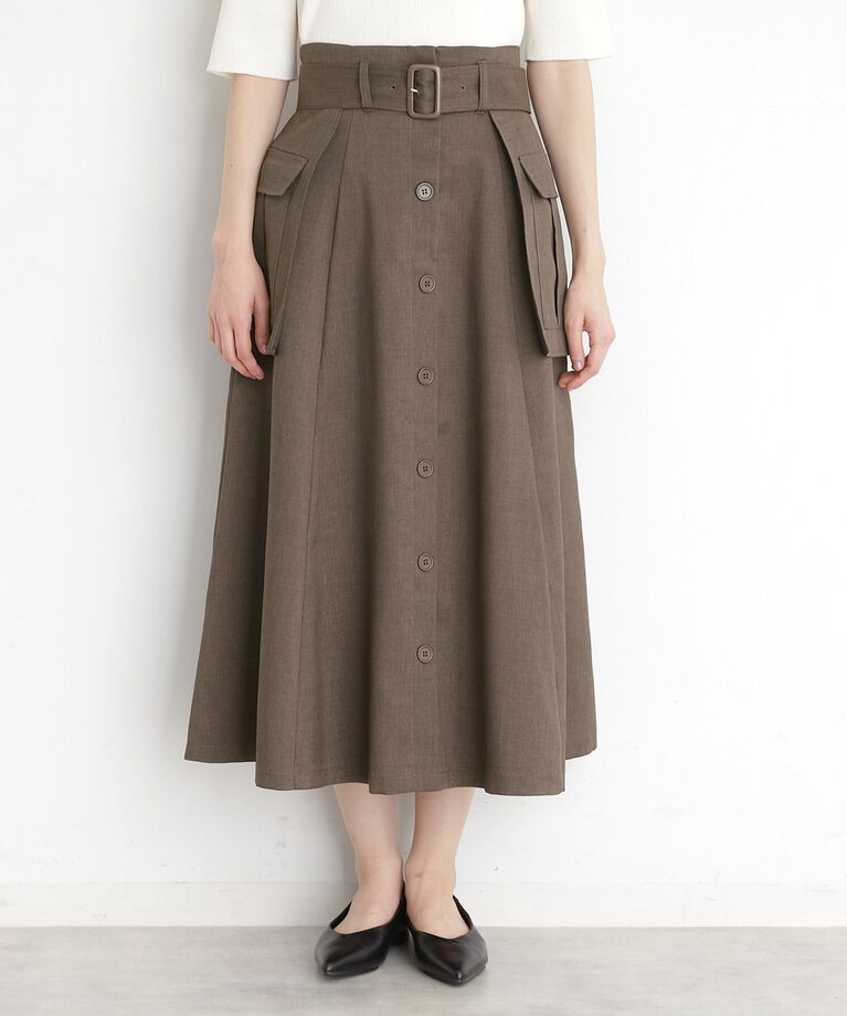THE SHOP TK「フラップベルト付きスカート【洗える】」|スカート|