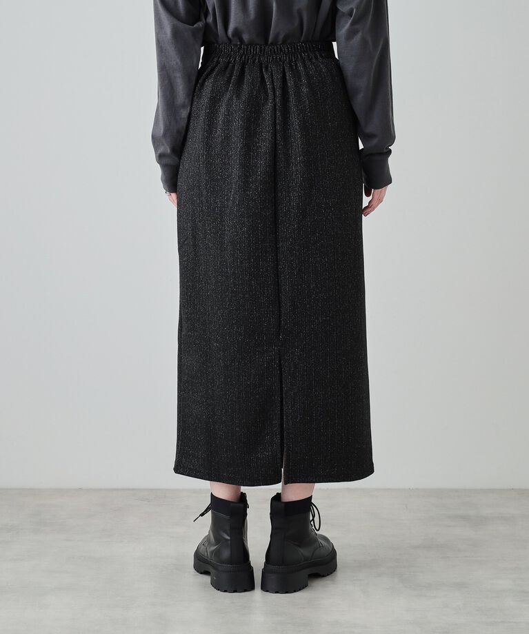 SHOO･LA･RUE「【S-LL】さりげないラメが上品 やわらかナロースカート」|スカート|