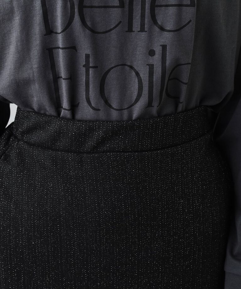 SHOO･LA･RUE「【S-LL】さりげないラメが上品 やわらかナロースカート」|スカート|