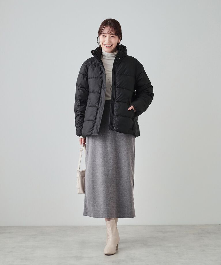 SHOO･LA･RUE「【S-LL】さりげないラメが上品 やわらかナロースカート」|スカート|