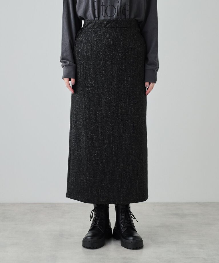 SHOO･LA･RUE「【S-LL】さりげないラメが上品 やわらかナロースカート」|スカート|