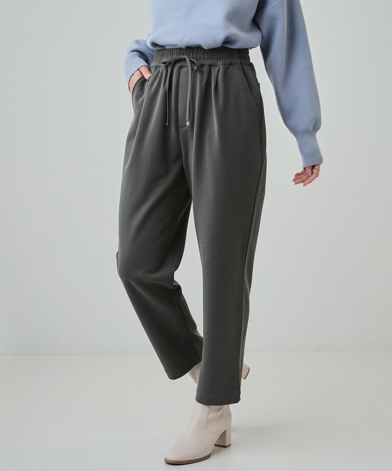 SHOO･LA･RUE「【洗える/SS-3L/あったか】スマートに見える 裏起毛イージーパンツ」|その他|ﾁｬｺｰﾙｸﾞﾚｰ(014)