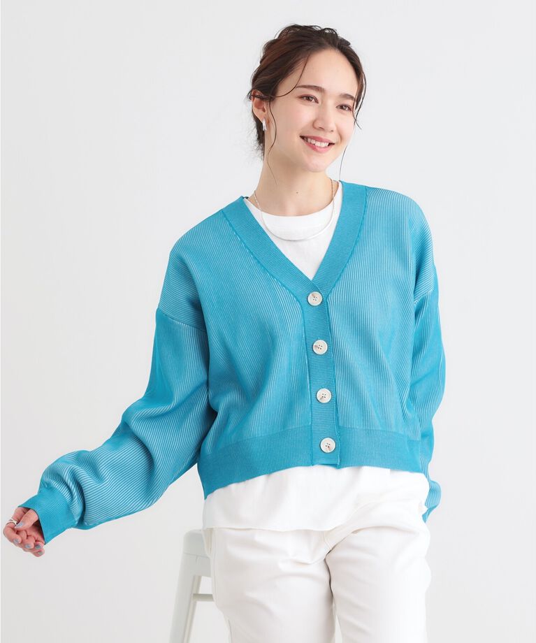 SHOO･LA･RUE「【着丈が選べる】スポンディッシュ配色畦カーディガン」|カーディガン|