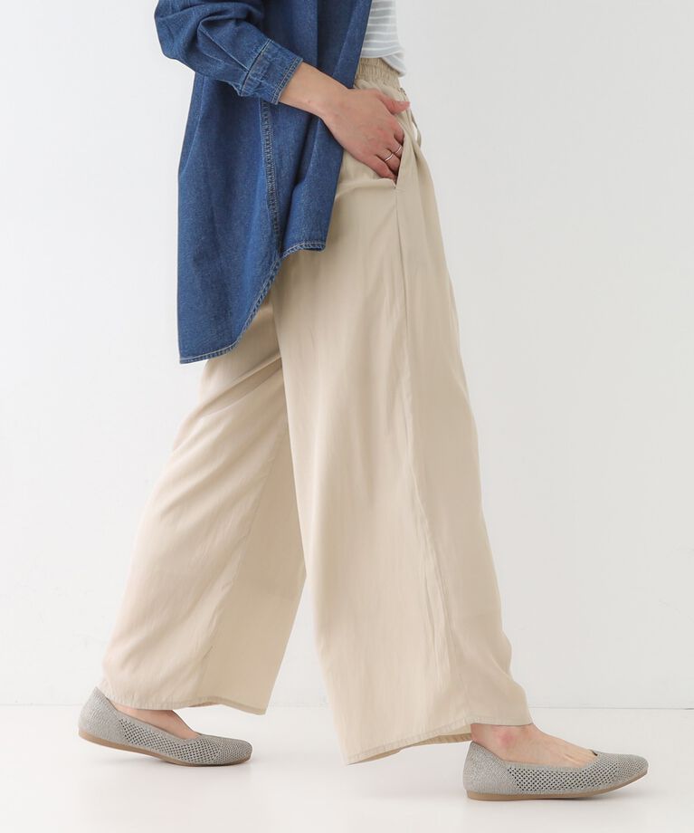 SHOO･LA･RUE「【S-LL/着丈選べる】 マットサテンワイドパンツ」|その他|