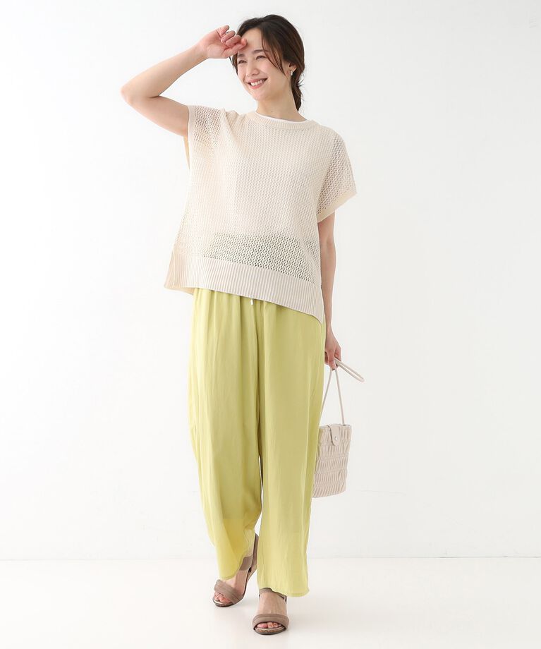 SHOO･LA･RUE「【S-LL/着丈選べる】 マットサテンワイドパンツ」|その他|