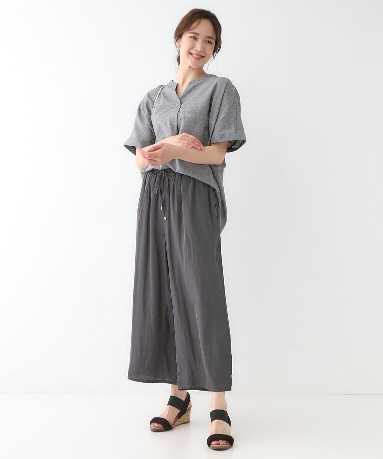 SHOO･LA･RUE「【S-LL/着丈選べる】 マットサテンワイドパンツ」|その他|