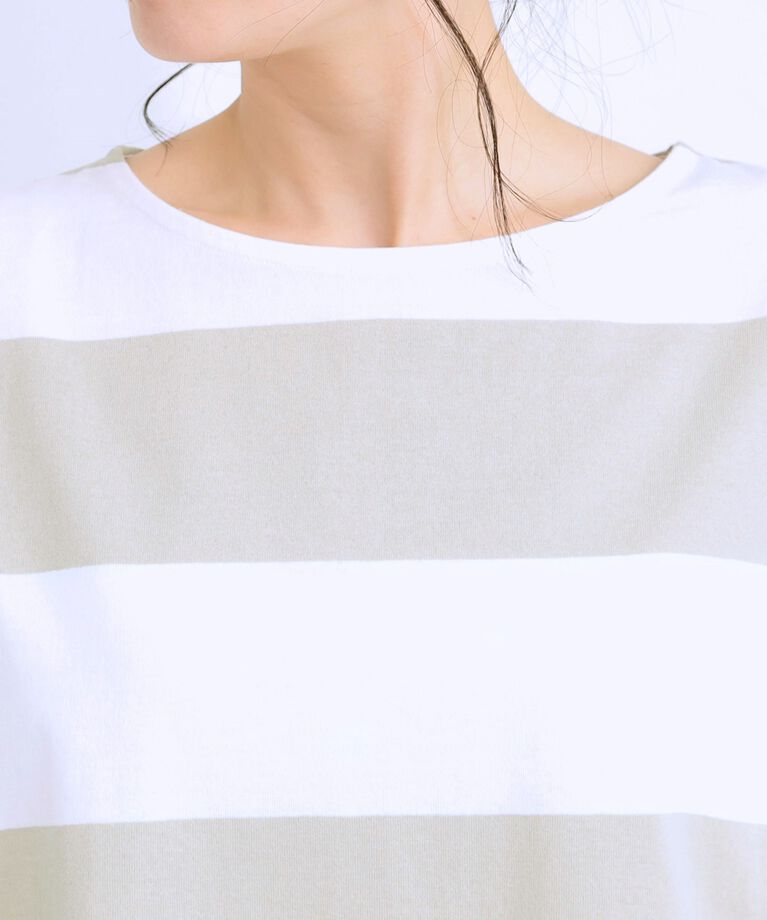 SHOO･LA･RUE「ふわりシルエットが新しい ワイドピッチボーダートップス」|Tシャツ・カットソー|