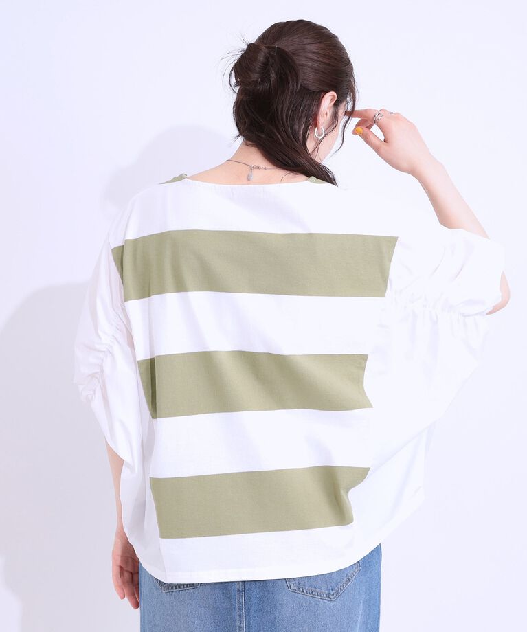 SHOO･LA･RUE「ふわりシルエットが新しい ワイドピッチボーダートップス」|Tシャツ・カットソー|