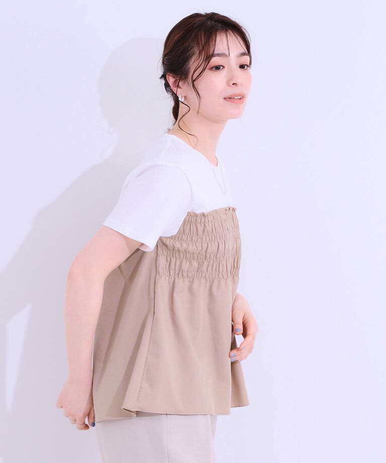 SHOO･LA･RUE「【洗える/S-LL】大人に似合う ビスチェ風ドッキングトップス」|Tシャツ・カットソー|