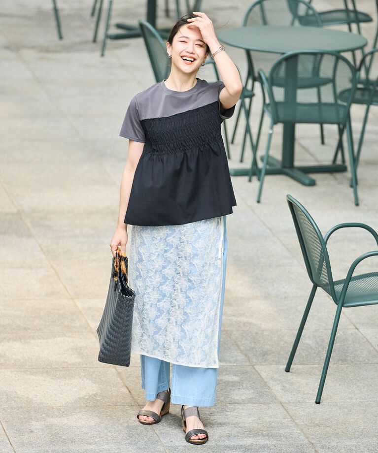 SHOO･LA･RUE「【洗える/S-LL】大人に似合う ビスチェ風ドッキングトップス」|Tシャツ・カットソー|