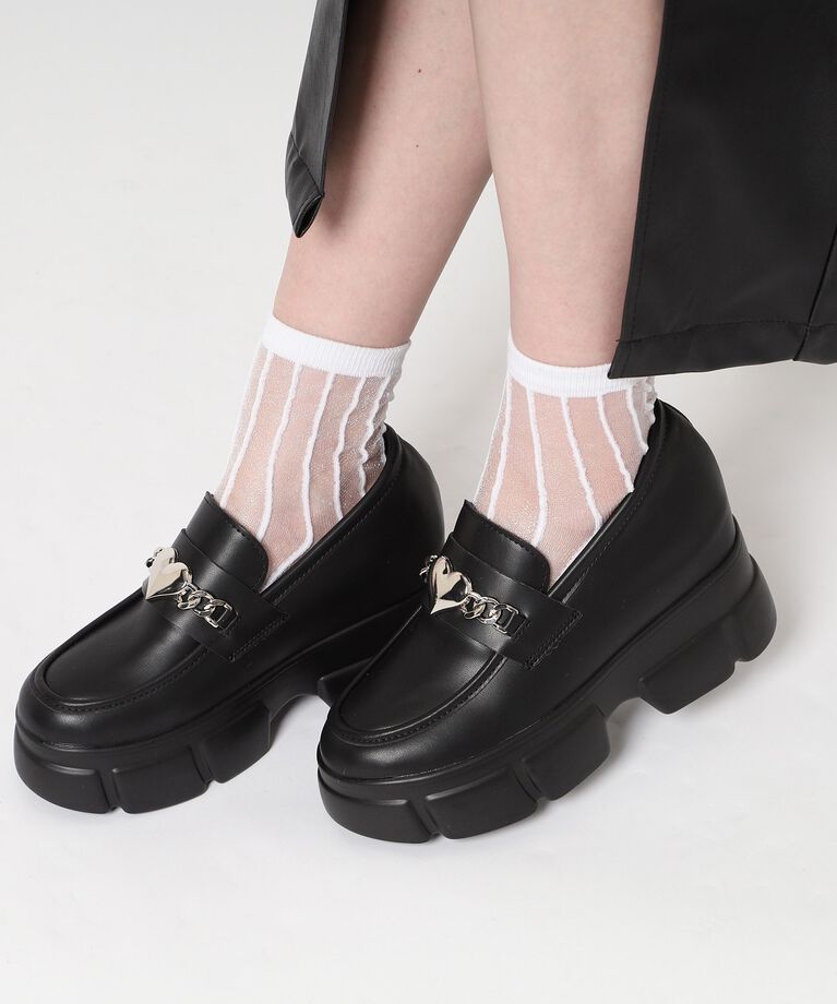 csT&P「厚底ハートチャーム付きローファーパンプス」|パンプス|