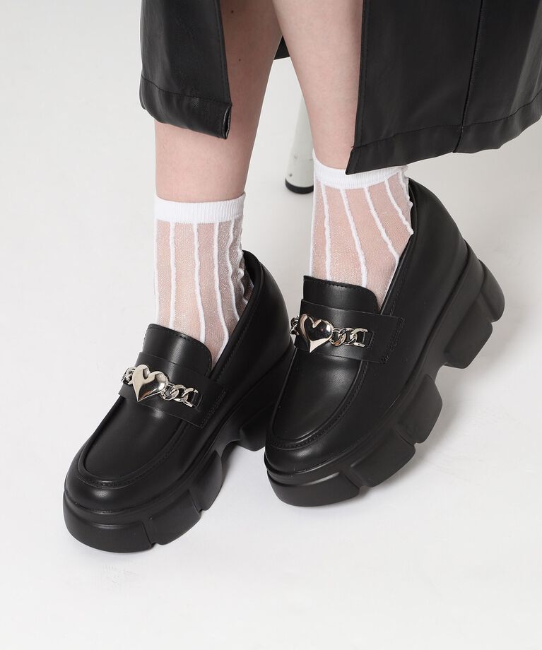 csT&P「厚底ハートチャーム付きローファーパンプス」|パンプス|
