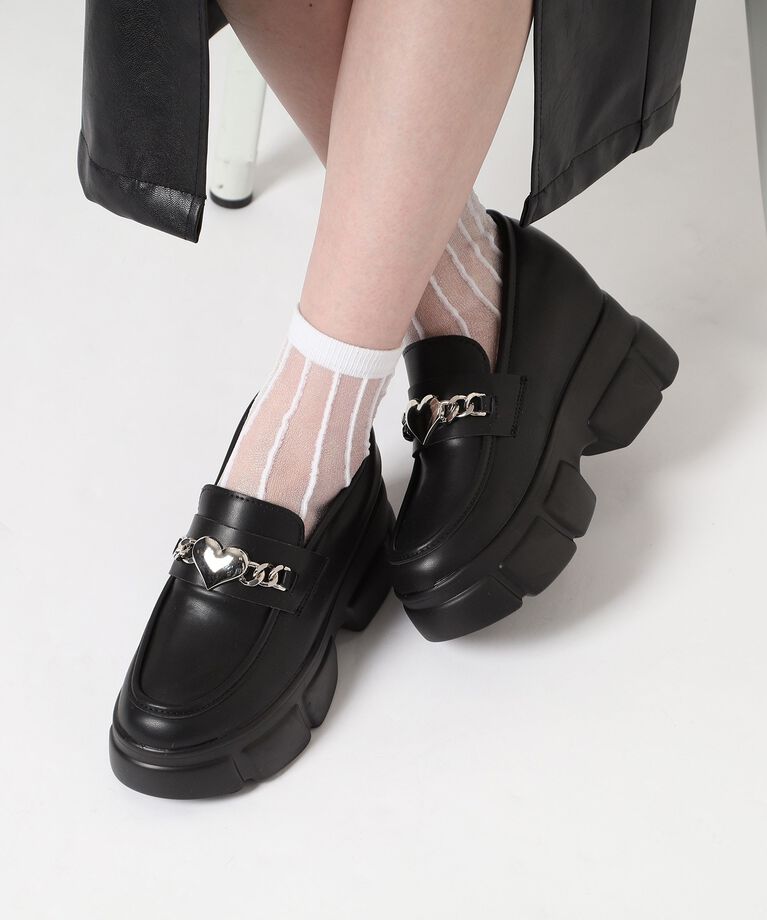 csT&P「厚底ハートチャーム付きローファーパンプス」|パンプス|