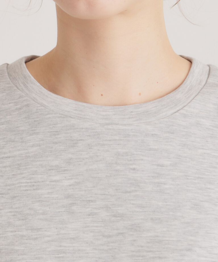 SunaUna「【一足お先に春気分／袖チュールフラワー】ダンボールプルオーバー」|Tシャツ・カットソー|