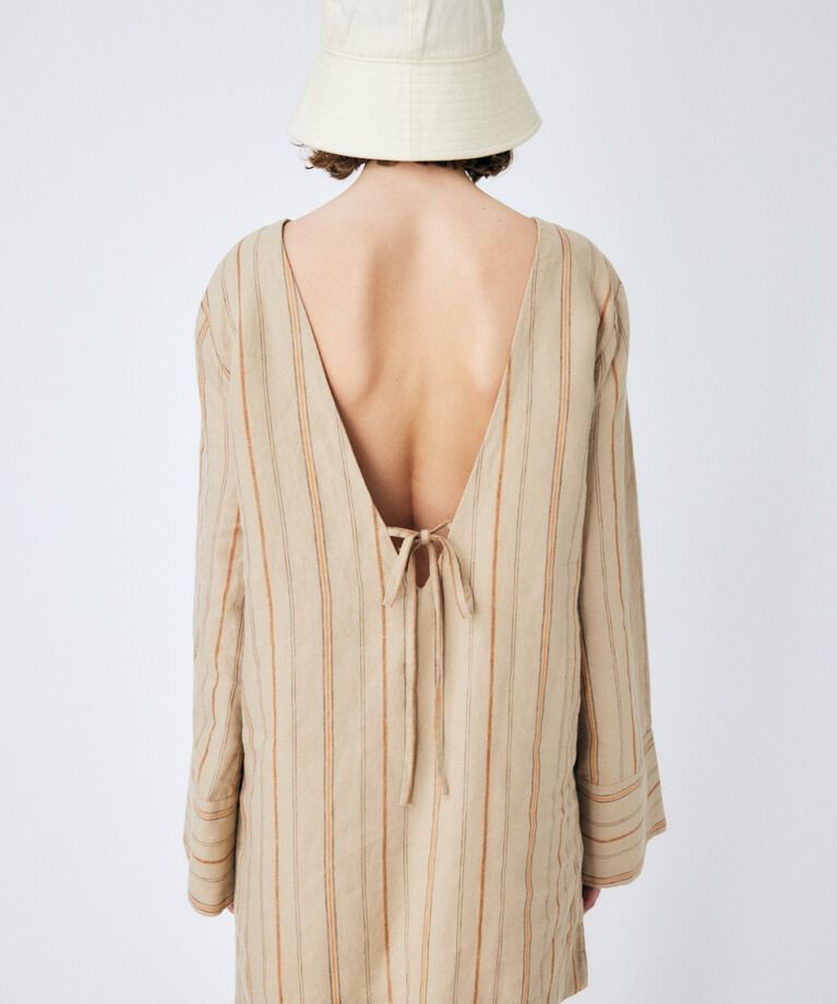 MOUSSY「LINEN STRIPE ミニドレス＆パンツ」|ワンピース|