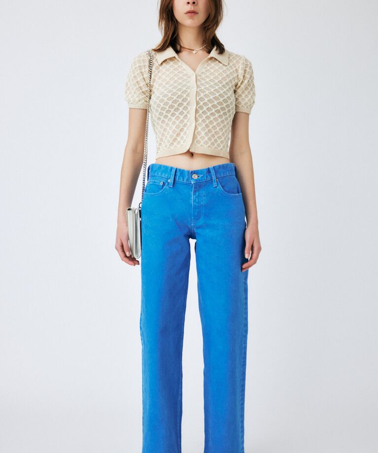 MOUSSY「OPENWORK KNIT POLO」|ニット・セーター|
