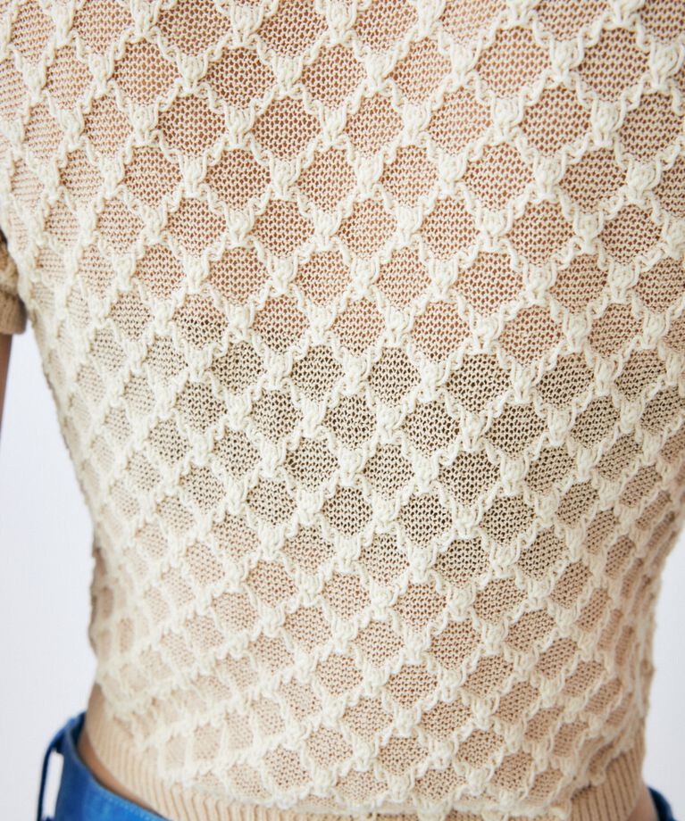 MOUSSY「OPENWORK KNIT POLO」|ニット・セーター|