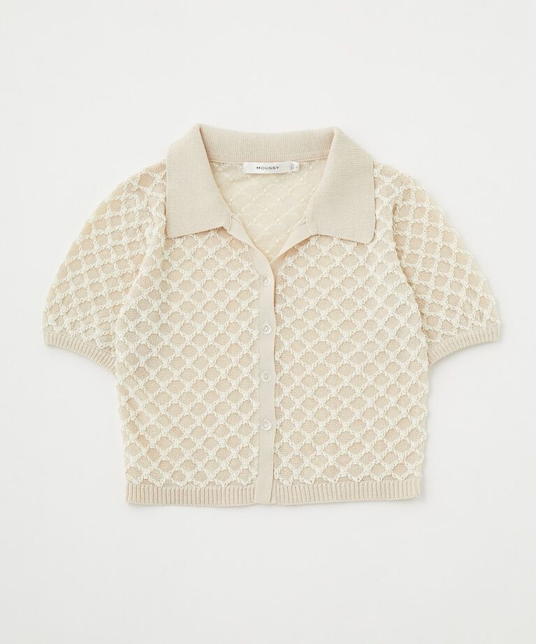 MOUSSY「OPENWORK KNIT POLO」|ニット・セーター|