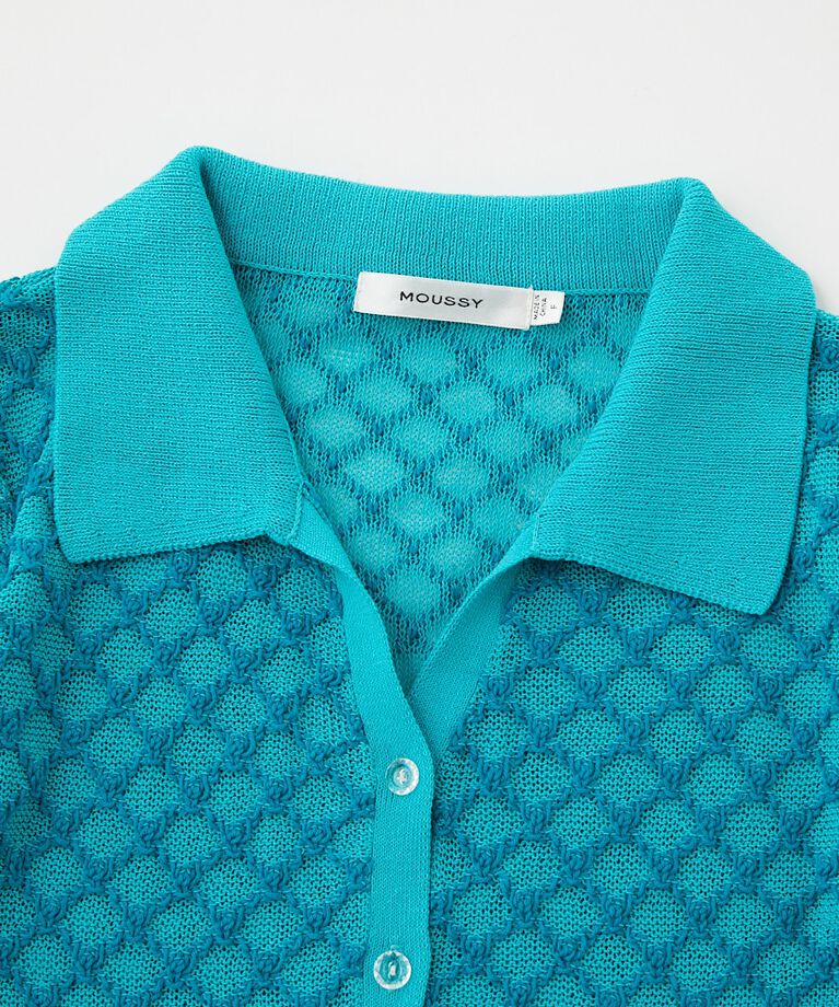 MOUSSY「OPENWORK KNIT POLO」|ニット・セーター|