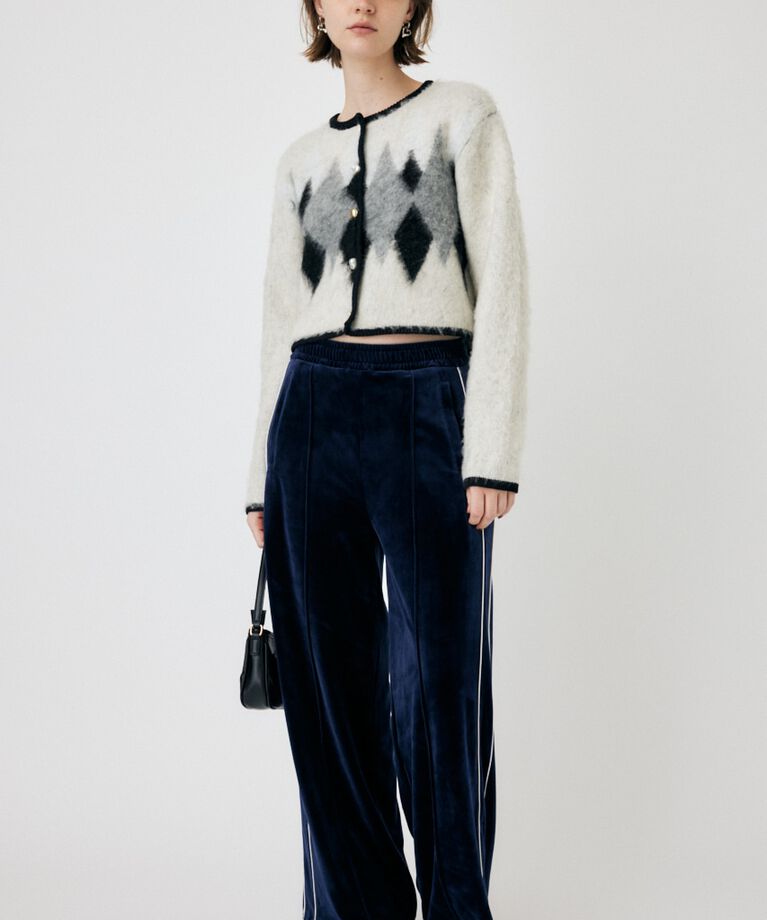 MOUSSY「ARGYLE SHAGGY カーディガン」|カーディガン|柄WHT5