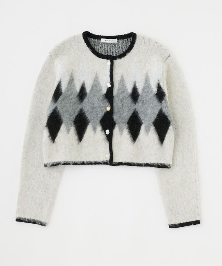 MOUSSY「ARGYLE SHAGGY カーディガン」|カーディガン|