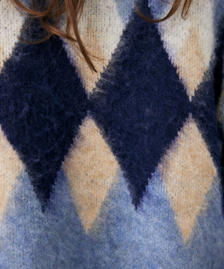 MOUSSY「ARGYLE SHAGGY カーディガン」|カーディガン|