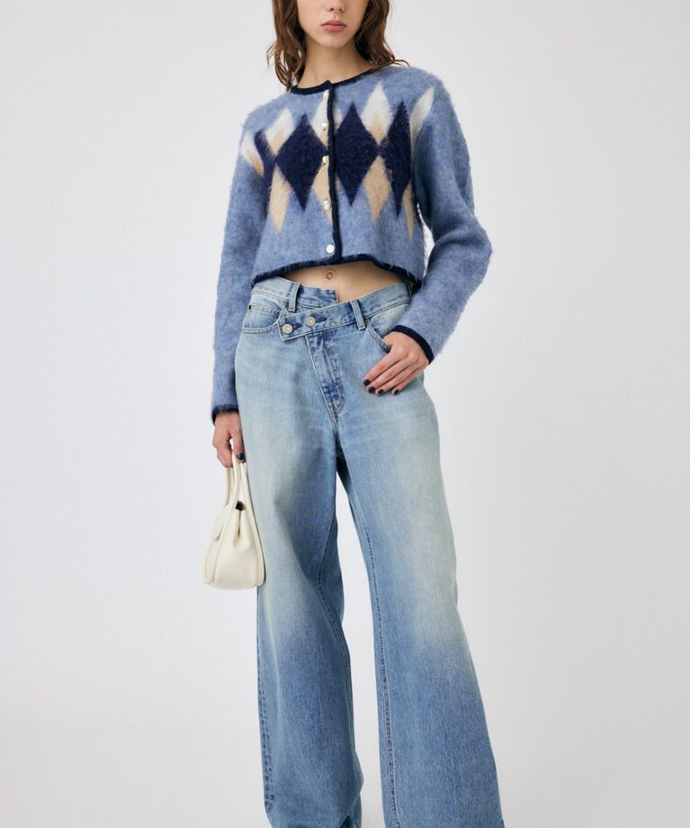 MOUSSY「ARGYLE SHAGGY カーディガン」|カーディガン|
