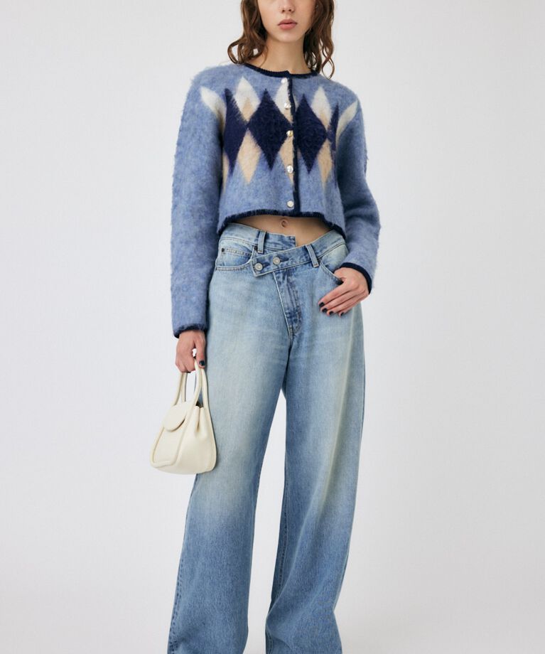 MOUSSY「ARGYLE SHAGGY カーディガン」|カーディガン|