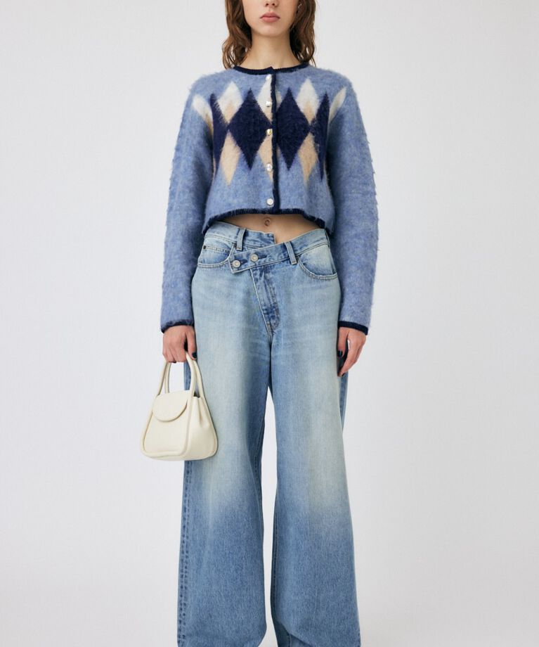 MOUSSY「ARGYLE SHAGGY カーディガン」|カーディガン|