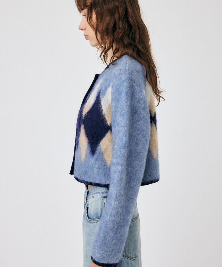 MOUSSY「ARGYLE SHAGGY カーディガン」|カーディガン|