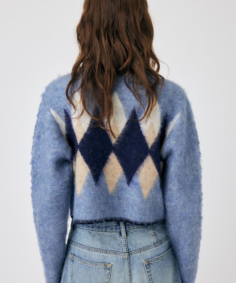 MOUSSY「ARGYLE SHAGGY カーディガン」|カーディガン|