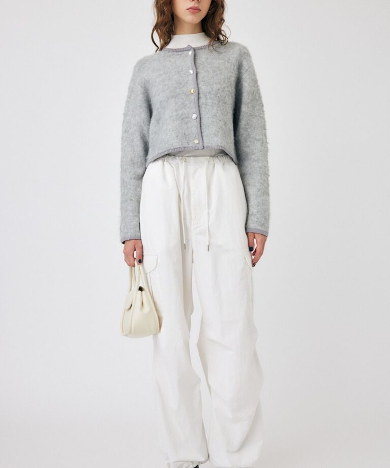MOUSSY「ARGYLE SHAGGY カーディガン」|カーディガン|GRY