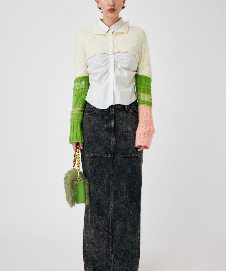 MOUSSY「ACID WASH PENCIL MAXI スカート」|スカート|L/BLK1