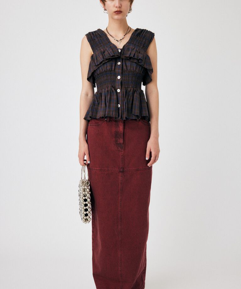 MOUSSY「ACID WASH PENCIL MAXI スカート」|スカート|D/RED3