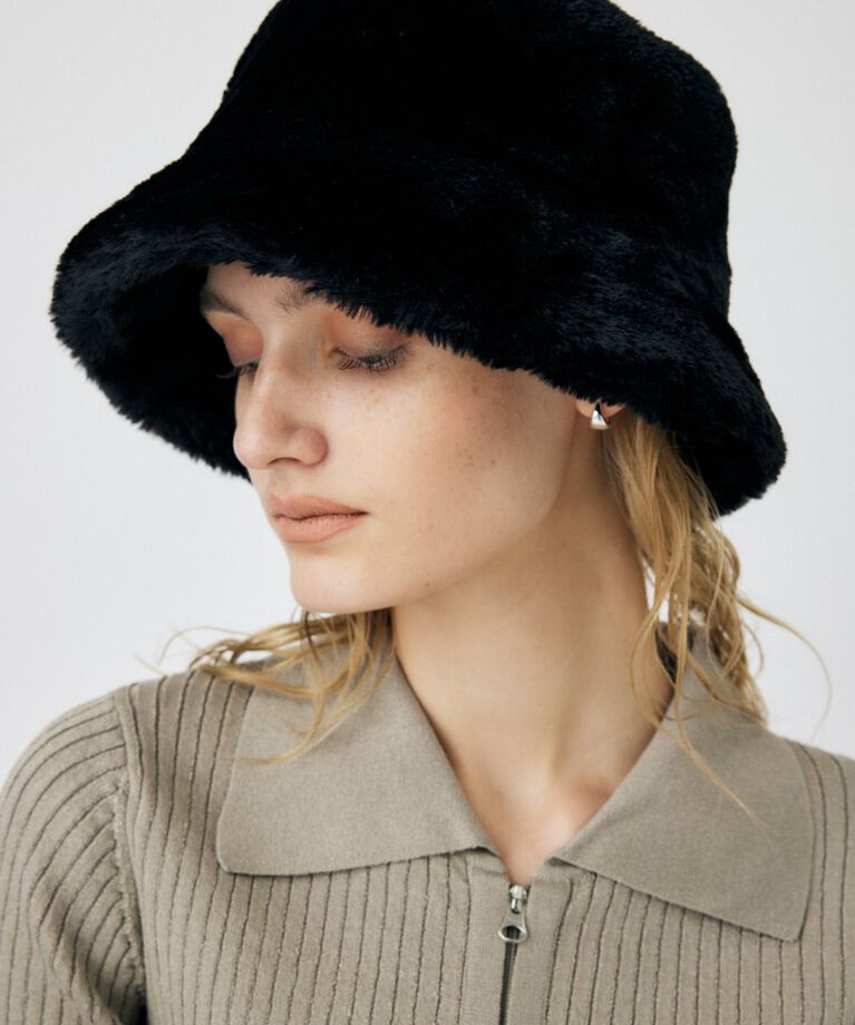 MOUSSY「F/FUR BUCKET ハット」|その他|BLK