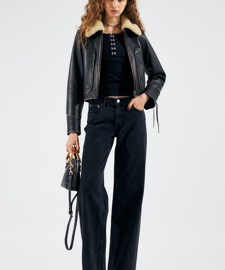 MOUSSY「90S LOWRISE BLK STRAIGHT」|デニム|