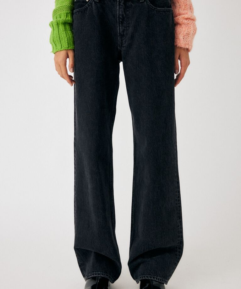 MOUSSY「90S LOWRISE BLK STRAIGHT」|デニム|