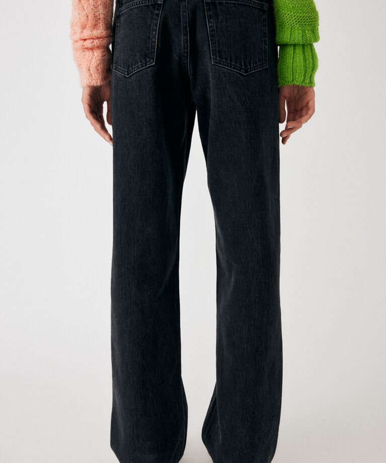 MOUSSY「90S LOWRISE BLK STRAIGHT」|デニム|