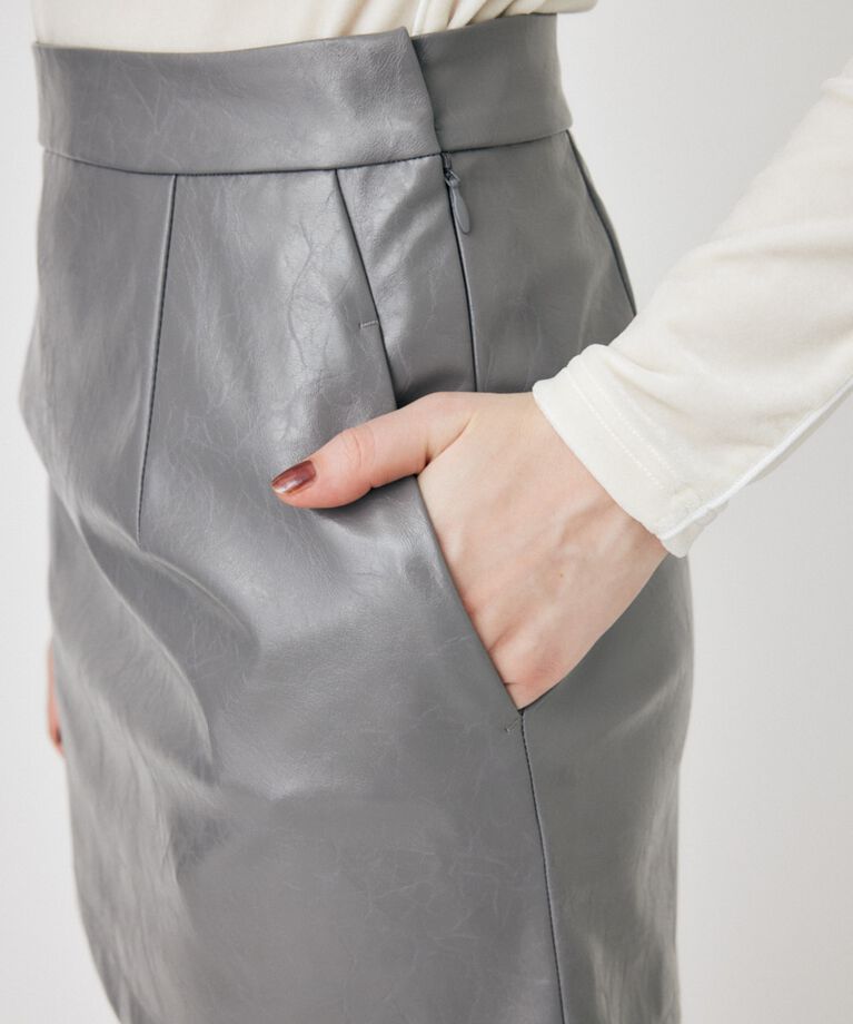 MOUSSY「F/LEATHER ミニスカート」|スカート|