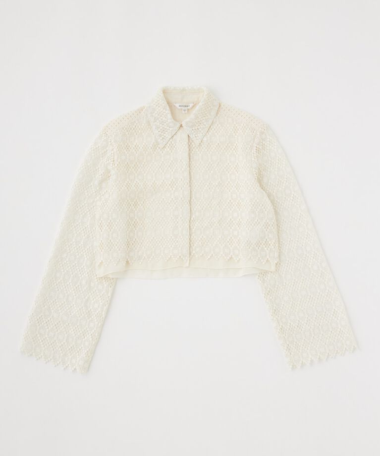 MOUSSY「GEOMETRIC LACE CROP シャツ」|シャツ・ブラウス|