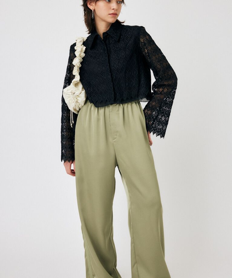 MOUSSY「GEOMETRIC LACE CROP シャツ」|シャツ・ブラウス|