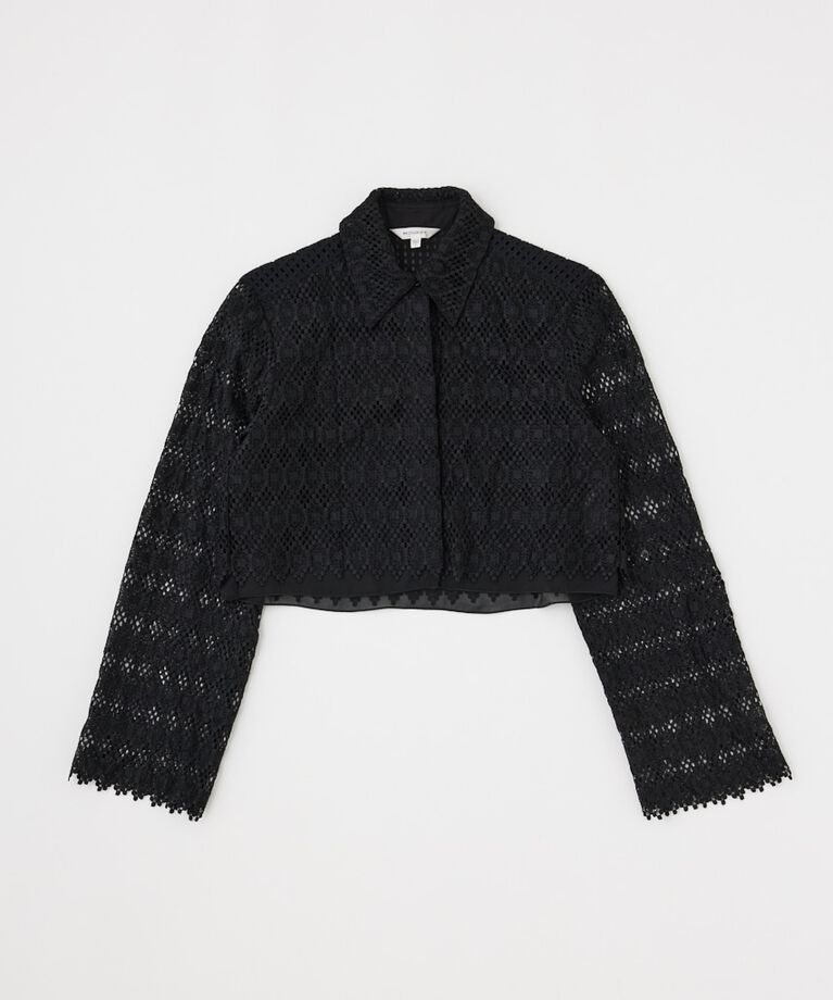 MOUSSY「GEOMETRIC LACE CROP シャツ」|シャツ・ブラウス|
