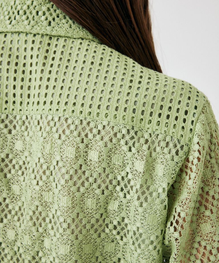 MOUSSY「GEOMETRIC LACE CROP シャツ」|シャツ・ブラウス|