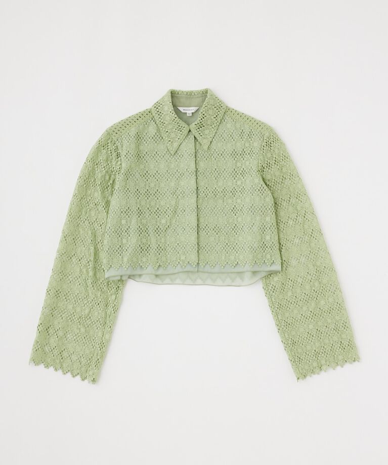 MOUSSY「GEOMETRIC LACE CROP シャツ」|シャツ・ブラウス|